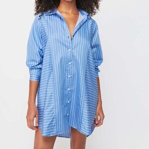 Nation, Los Angeles The Marni Dress in Day Trader, striped shirt dress, XS, NWT